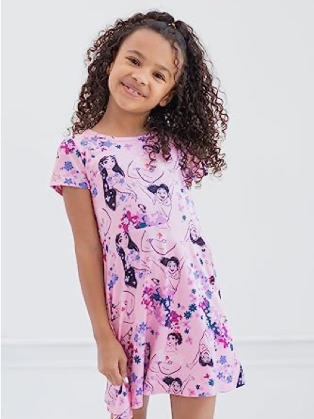 NWOT DISNEY Encanto Pink Girls' Character Dress with A line Design, Cap Sleeves
